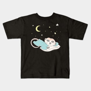 Lovely cute meerkat is sleeping on a pillow Kids T-Shirt